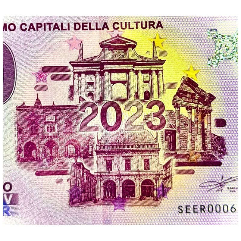 اسکناس صفر یورو پایتخت فرهنگی ایتالیا 2023 Brescia Bergamo Capitali Della Cultura — تصویر ۸