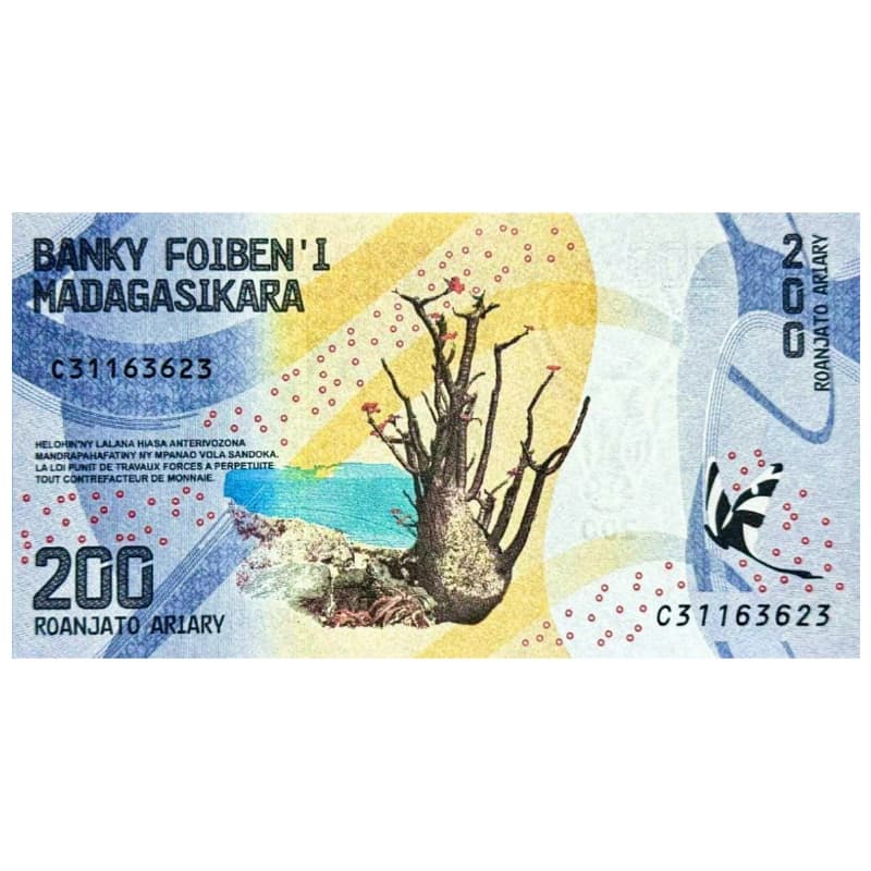 اسکناس 200 آریاری ماداگاسکار 2018