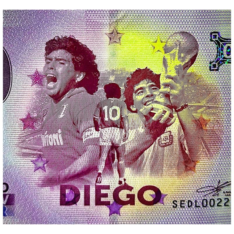 اسکناس صفر یورو دیگو مارادونا 2025 Diego Maradona — تصویر ۴