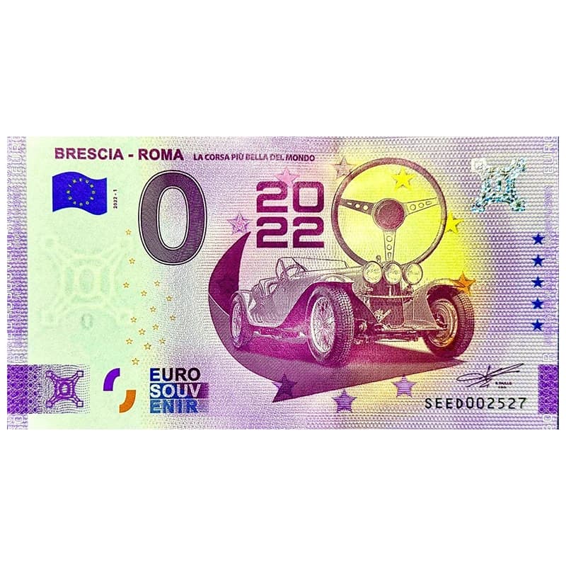 اسکناس صفر یورو مسابقات اتومبیل کلاسیک 2022 Brescia-Roma