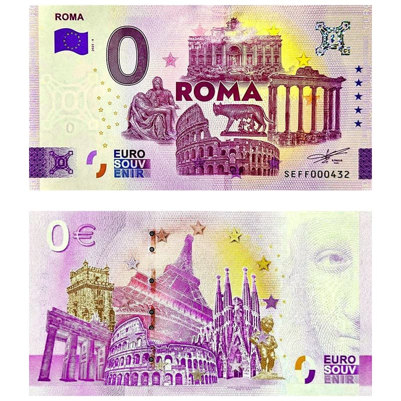 اسکناس صفر یورو رم 2025 Roma — تصویر ۳