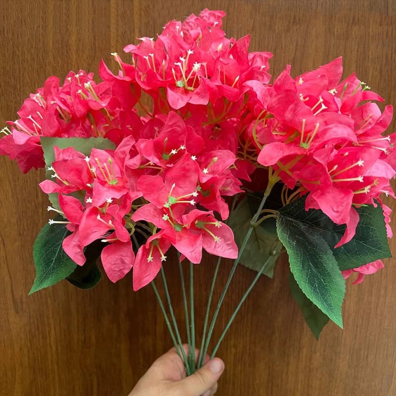 بوته گل مصنوعی مدل گل کاغذی سرخابی — تصویر ۲