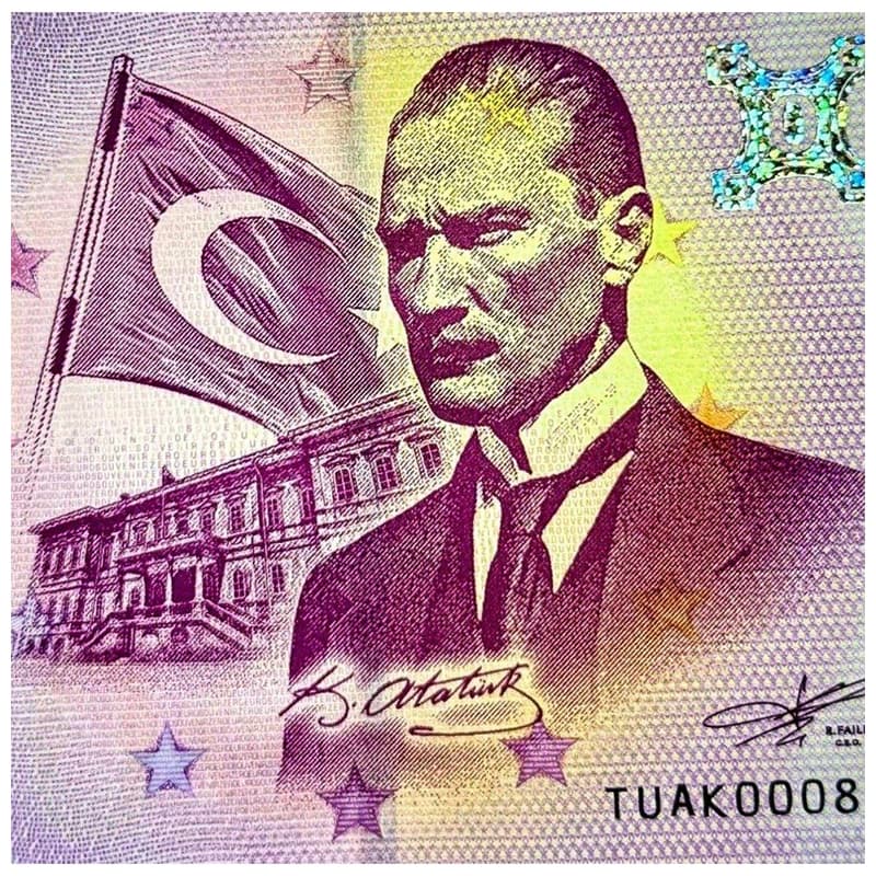 اسکناس صفر یورو سیواس مصطفی کمال آتاتورک 2019 Sivas — تصویر ۸