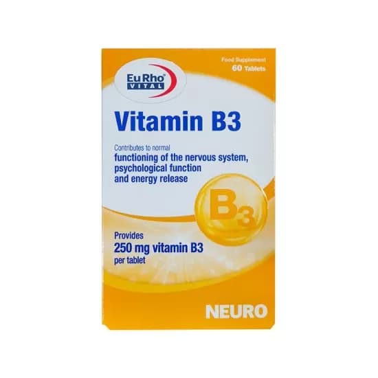 قرص ویتامین B3 250 میلی گرم یوروویتال 60 عدد