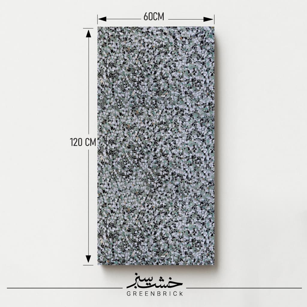 واش بتن طرح سفید مشکی سبز درشت (سهند) سایز 120×60 سانتیمتر — تصویر ۳