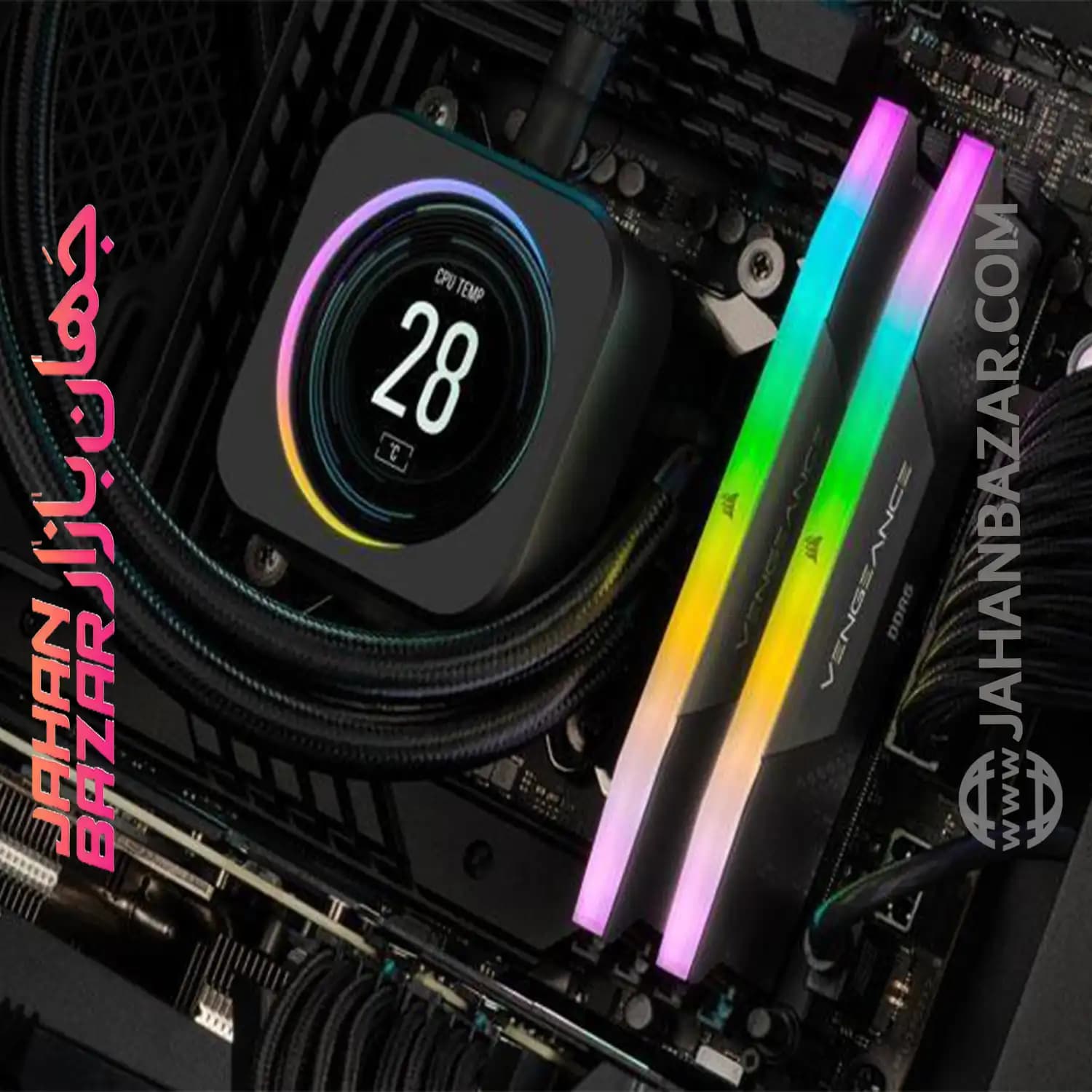 رم دسکتاپ Corsair کورسیر دو کاناله CL36 مدل DDR5 6400 MHz VENGEANCE RGB ظرفیت 32 GB — تصویر ۶