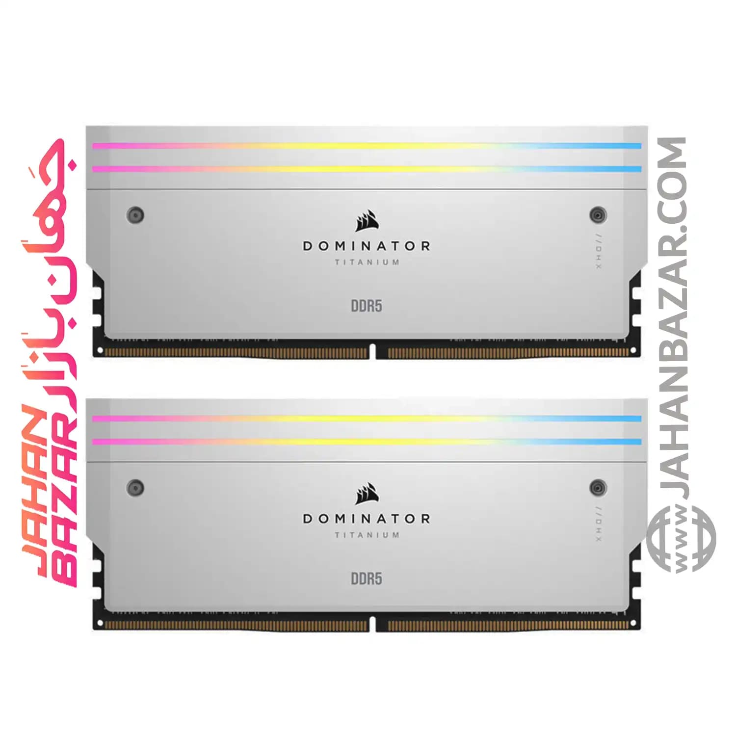 رم دسکتاپ Corsair کورسیر دو کاناله CL34 مدل DDR5 7000 MHz DOMINATOR TITANIUM WHITE RGB ظرفیت 32 GB — تصویر ۵