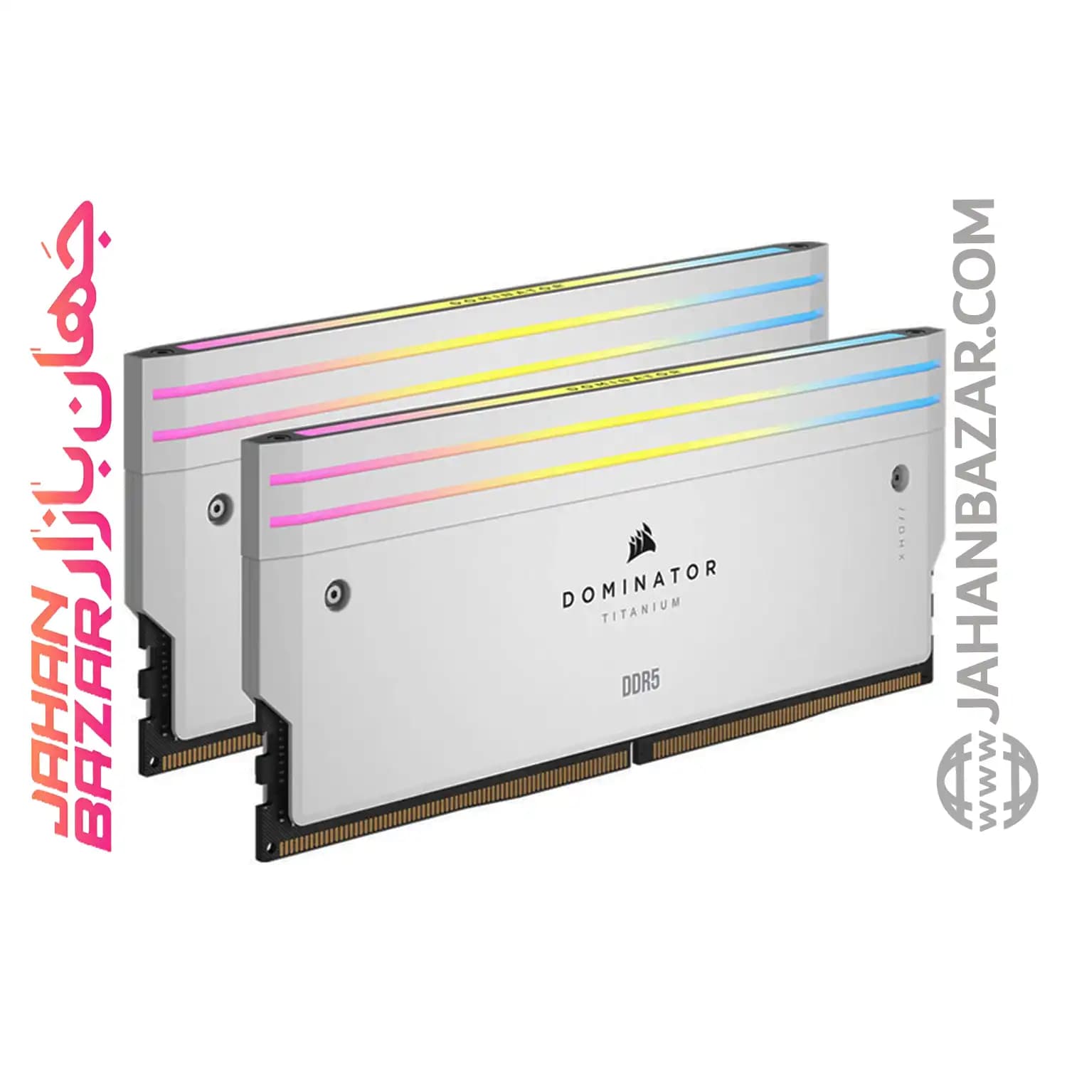 رم دسکتاپ Corsair کورسیر دو کاناله CL34 مدل DDR5 7000 MHz DOMINATOR TITANIUM WHITE RGB ظرفیت 32 GB — تصویر ۴