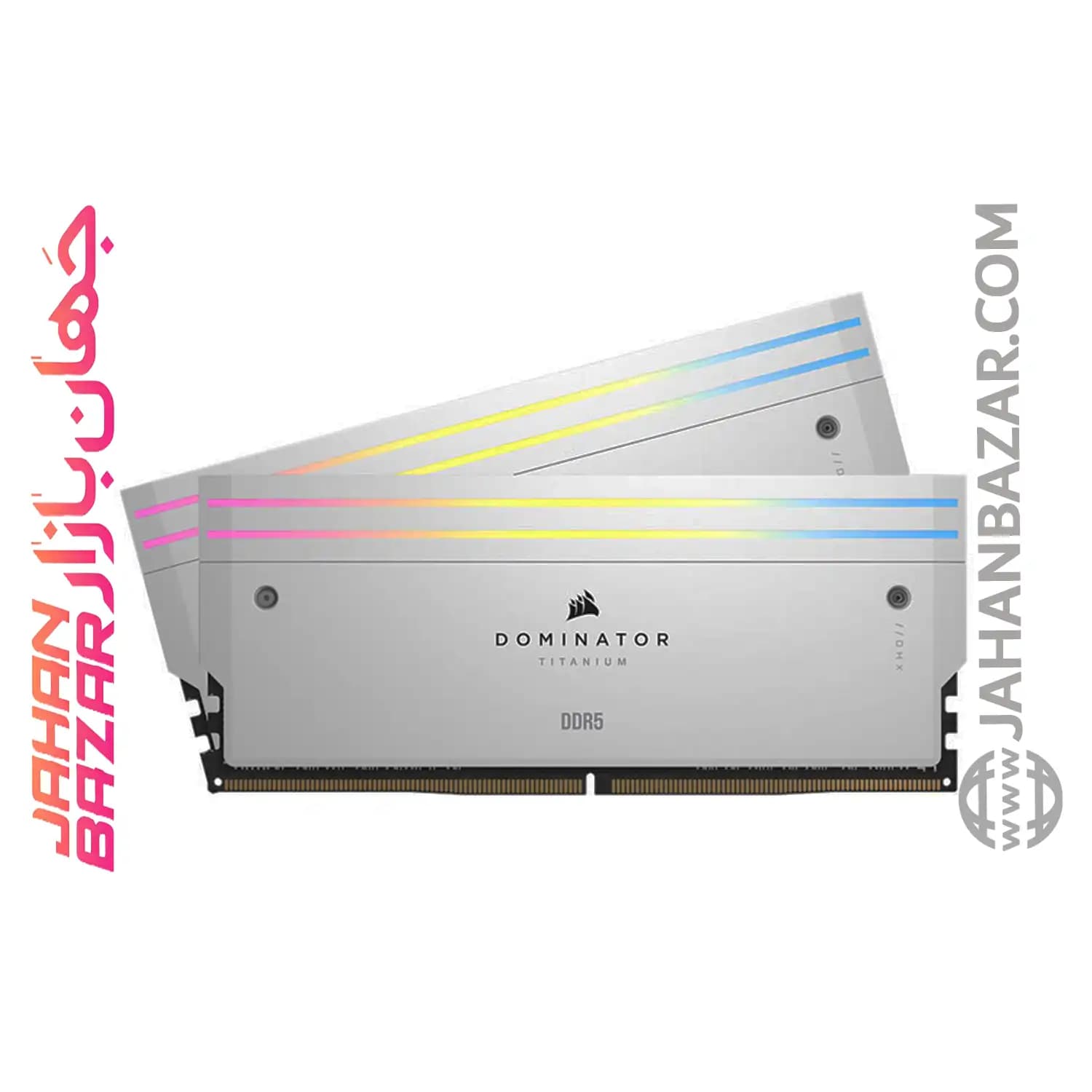 رم دسکتاپ Corsair کورسیر دو کاناله CL34 مدل DDR5 7000 MHz DOMINATOR TITANIUM WHITE RGB ظرفیت 32 GB — تصویر ۳
