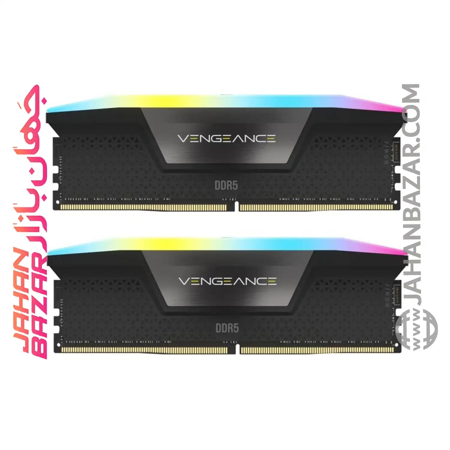 رم دسکتاپ Corsair کورسیر دو کاناله CL38 مدل DDR5 5200 MHz VENGEANCE RGB ظرفیت 96 GB