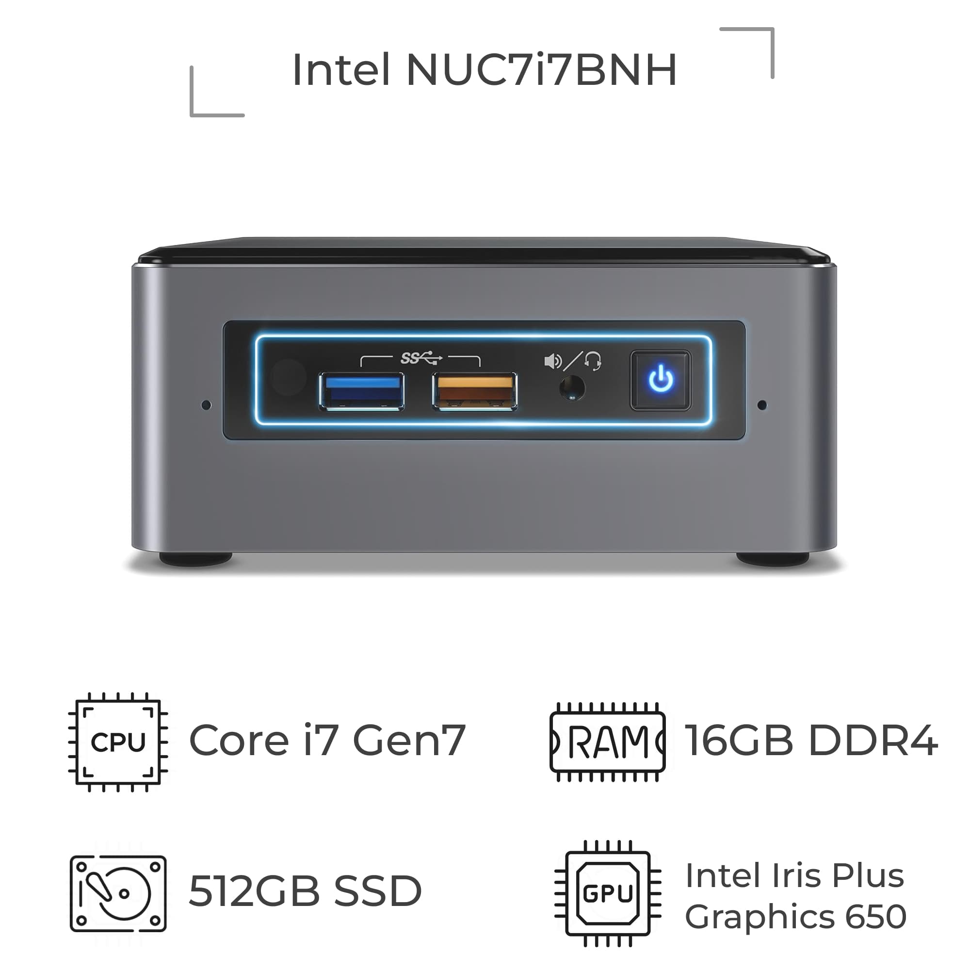 مینی پی سی استوک اینتل Intel NUC7i7BNH پردازنده i7 نسل 7 — تصویر ۳