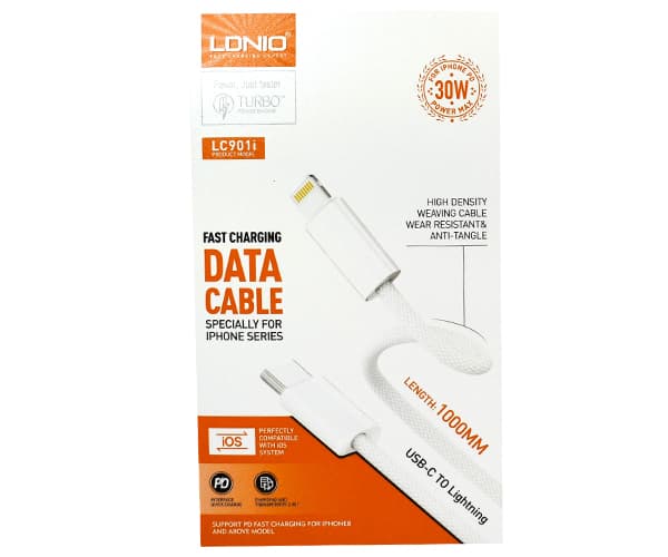 کابل شارژ Type-c به LDNIO Lightning مدل LC901i — تصویر ۴