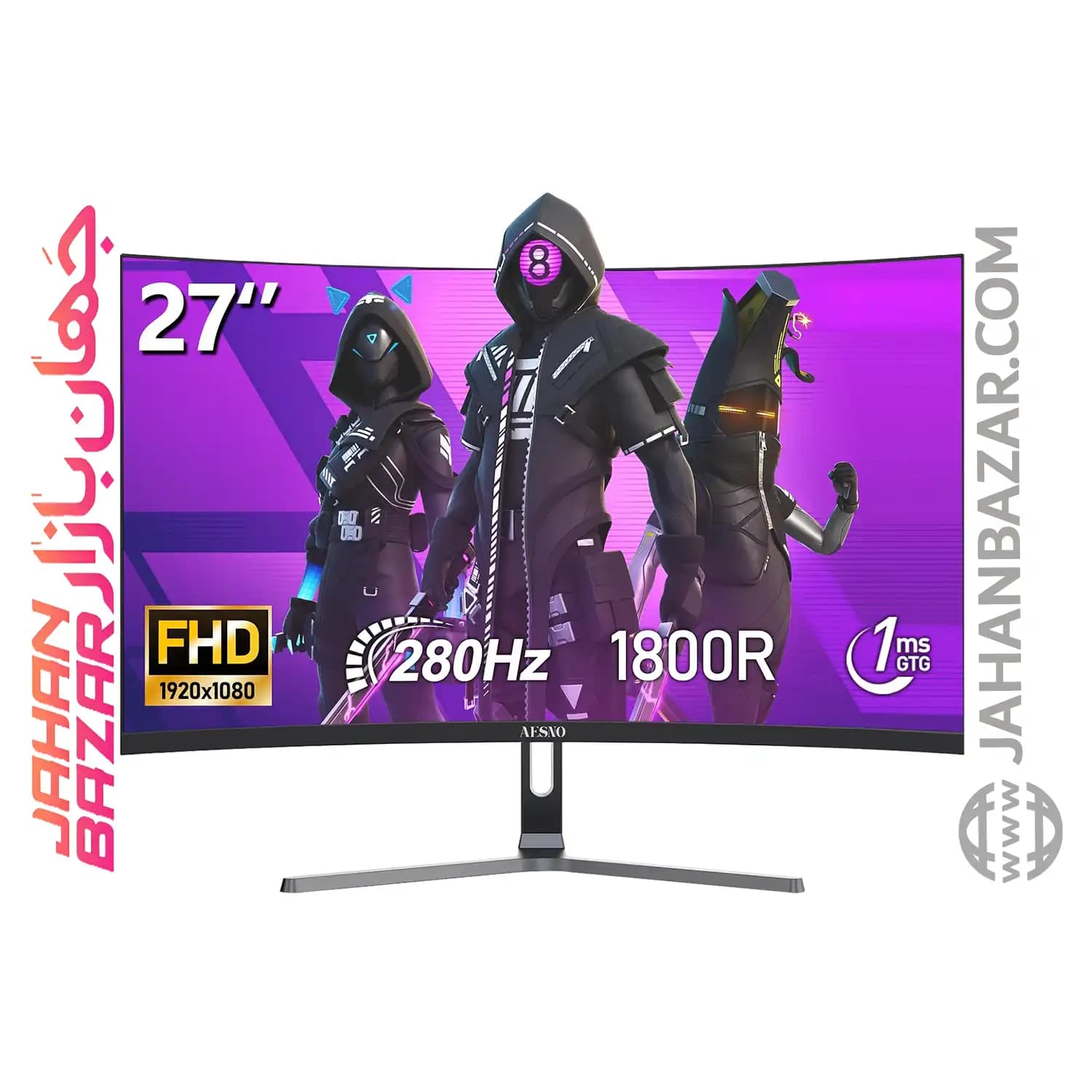 مانیتور گیمینگ منحنی 27 اینچ 280Hz FHD AESNO