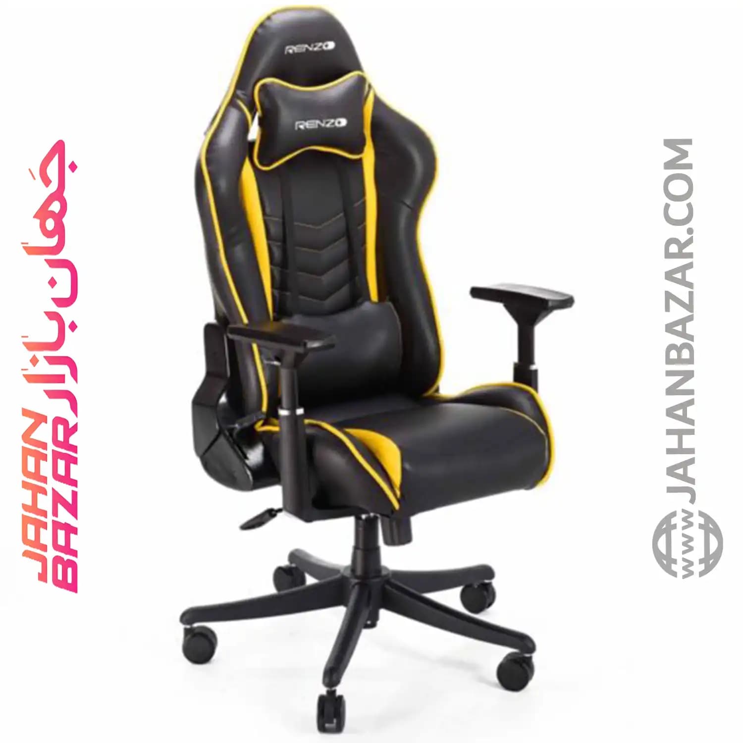 صندلی گیمینگ رنزو مدل Gaming Chair RENZO Yellow — تصویر ۳