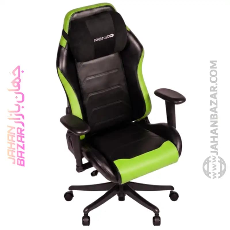 صندلی گیمینگ رنزو مدل RENZO Imperial XL Neon Green مشکی سبز — تصویر ۸