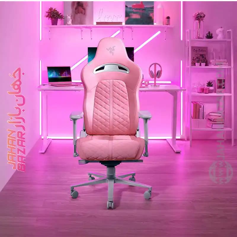 صندلی گیمینگ ریزر مدل Razer Enki Quartz صورتی — تصویر ۷