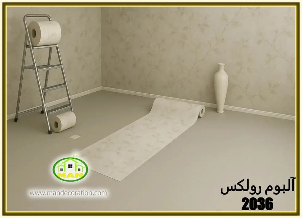 کاغذ دیواری رولکس گلدار کرم رنگ کد:2036