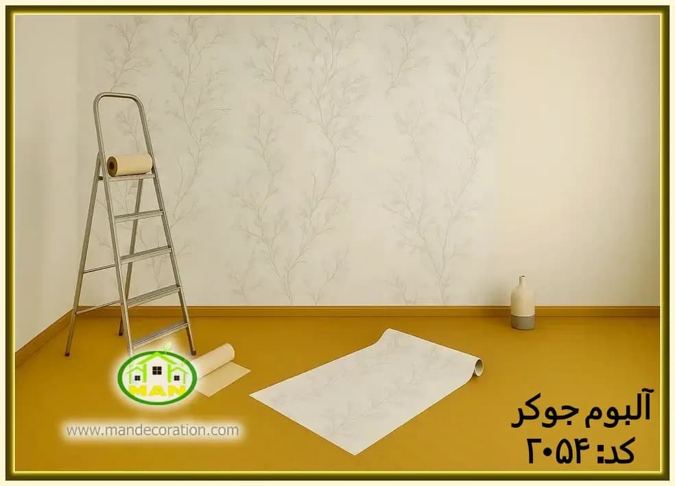 کاغذ دیواری مدرن گلدار طوسی کد2054