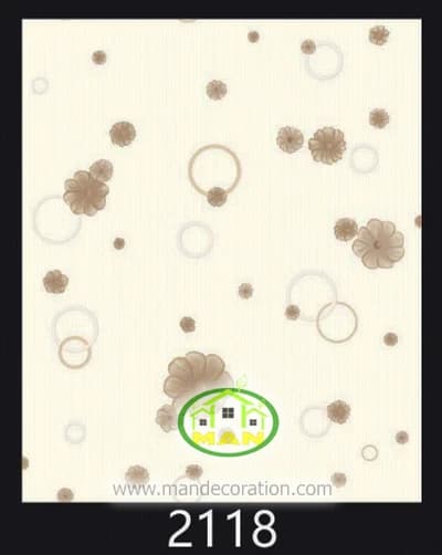 کاغذ دیواری مدرن گلدار قهوه ای کد:2118 — تصویر ۲