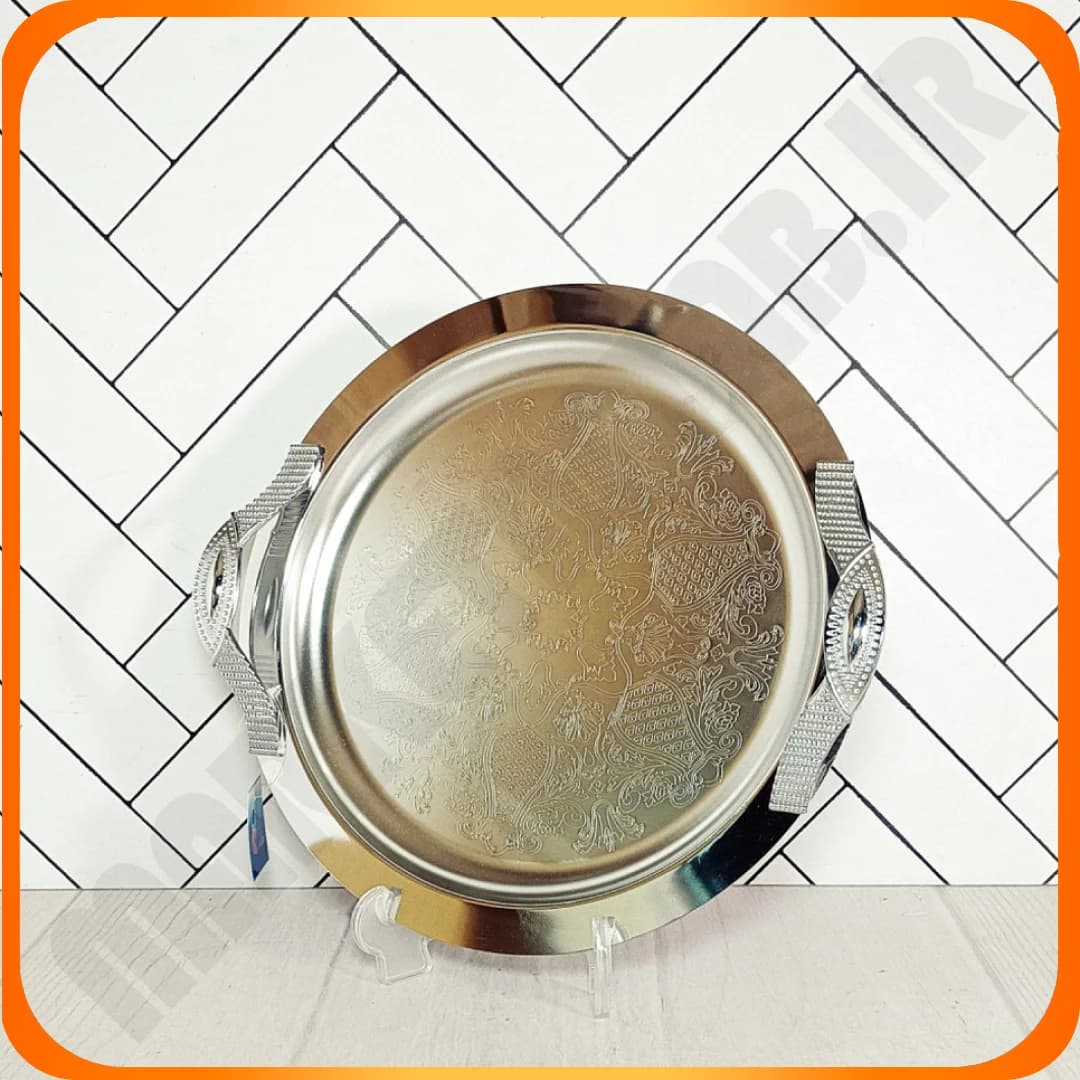 سینی گرد متوسط دسته دار استیل نگیر 615-40 ام جی پی — تصویر ۲