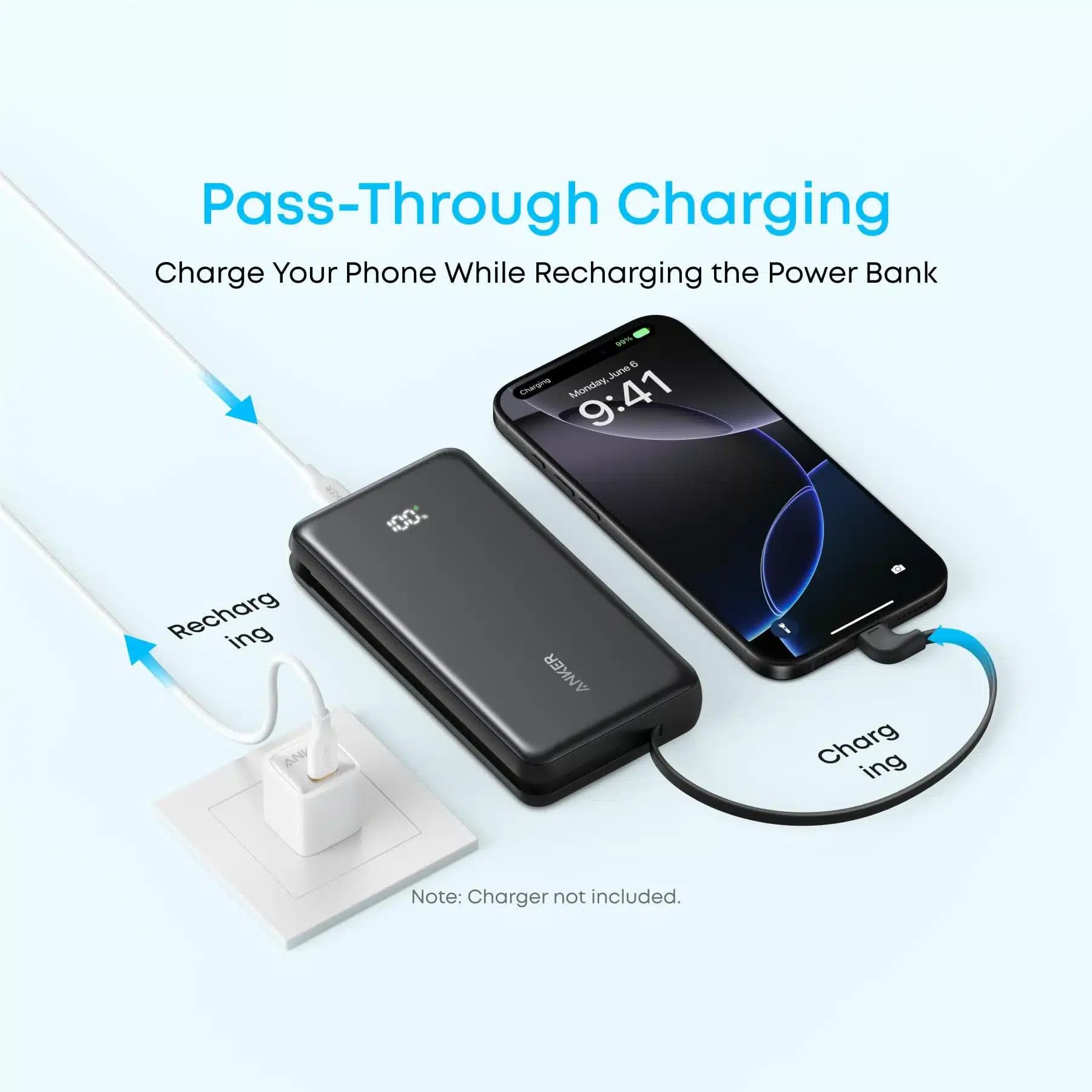 پاوربانک 20k انکر 22.5W مدل Anker A110E — تصویر ۳