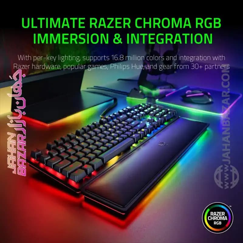 کیبورد گیمینگ ریزر Razer مدل HUNTSMAN ELITE Red Switch — تصویر ۲