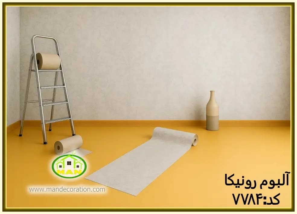 کاغذ دیواری رونیکا مدرن طوسی کد:7784(Ronika)