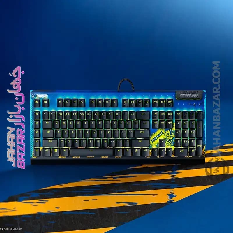 کیبورد گیمینگ ریزر Razer مدل BlackWidow V4 X Fortnite Edition Yellow Switch — تصویر ۷