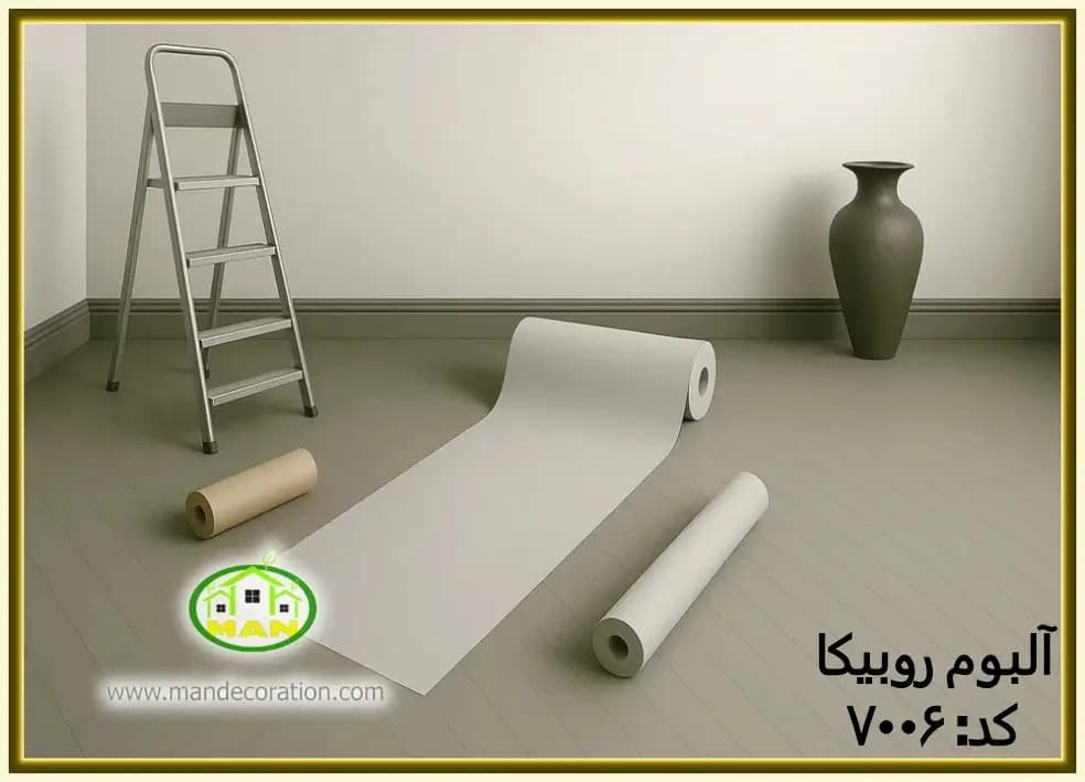 کاغذ دیواری رونیکا ساده طوسی رنگ کد:7006(Ronika)
