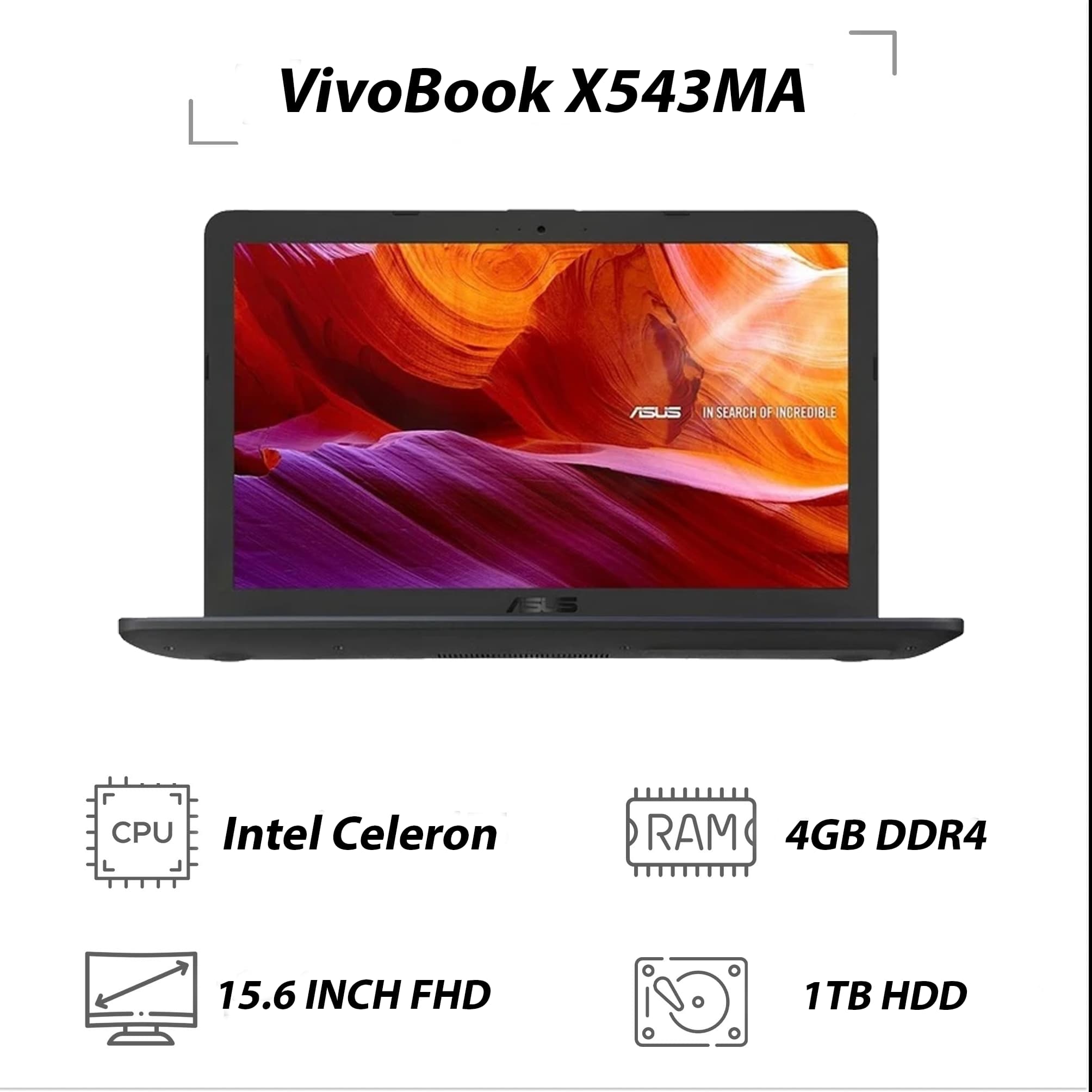 لپ تاپ استوک ایسوس مدل VivoBook X543MA پردازنده Celeron — تصویر ۴
