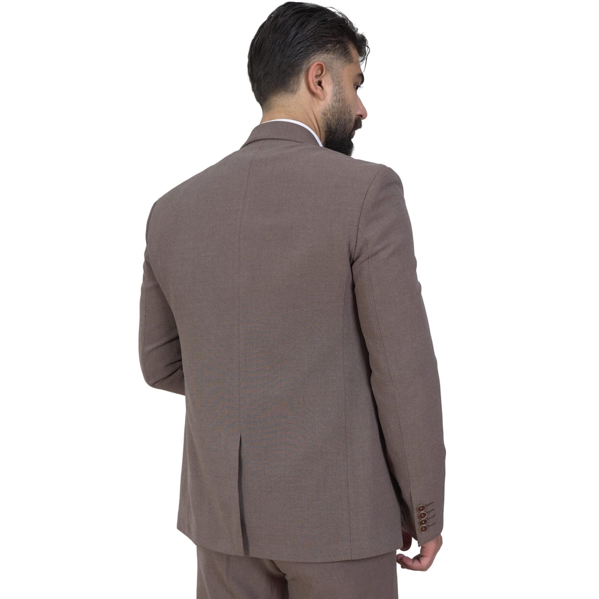 کت شلوار مردانه پارچه گاباردین کش درجه یک طوسی جلیقه دو رو کد pv456 — تصویر ۷
