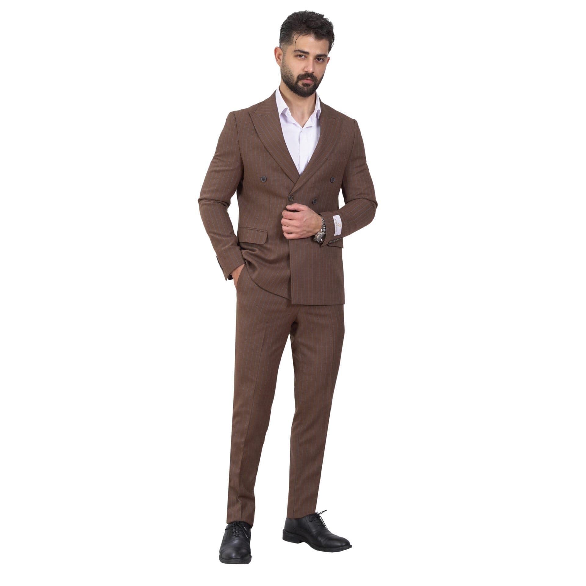 کت شلوار فاستونی دبل برس موکا کد ۱67cv