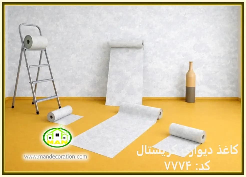 کاغذ دیواری رنگ طوسی پتینه کد:7774