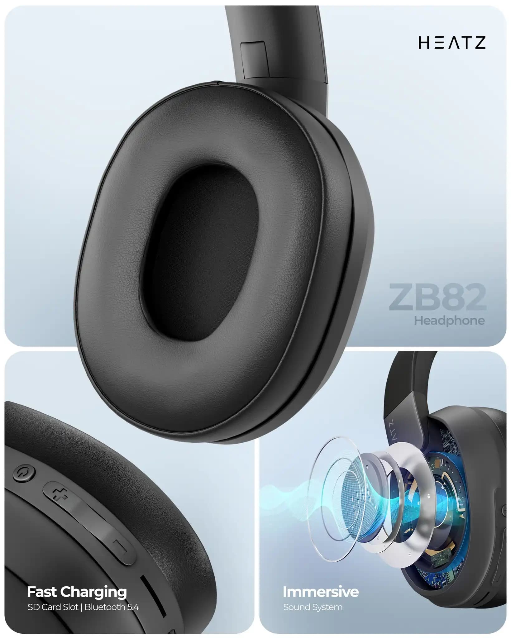 هدفون بی سیم بلوتوثی هیتز مدل HEATZ ZB82 — تصویر ۵