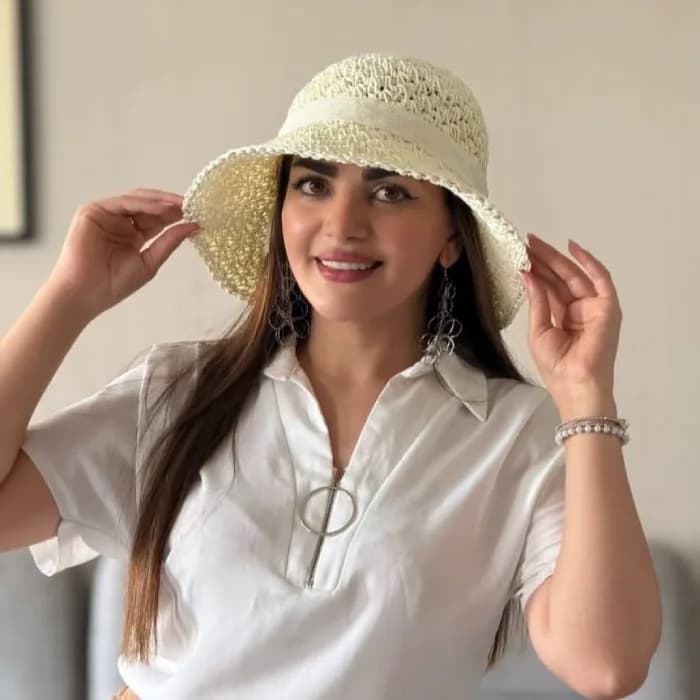 کلاه رافیا حصیری پاپیوندار — تصویر ۹