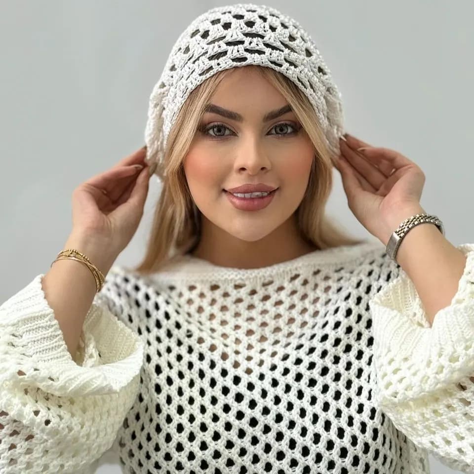 بلوز زنانه قلاب بافی — تصویر ۹