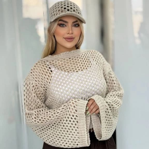 بلوز زنانه قلاب بافی — تصویر ۵