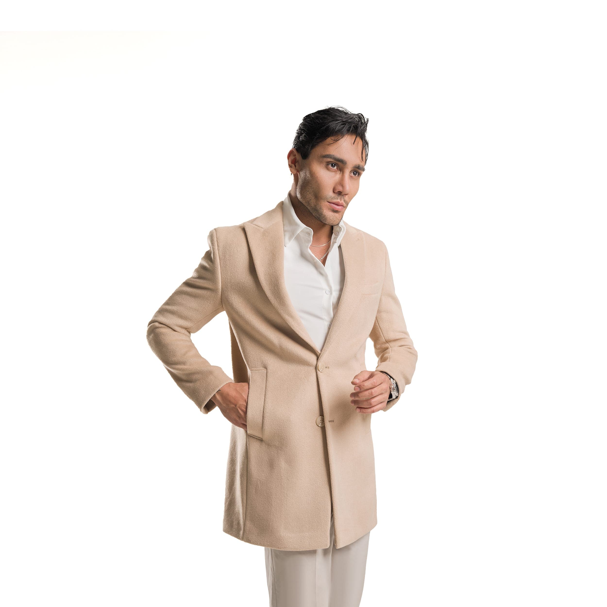 پالتو مردانه مدل روناک ۴-۴ رنگ کرم درجه یک