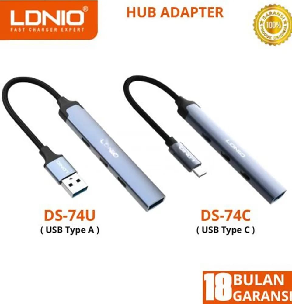 هاب Type-C تایپ سی الدینیو LDNIO مدل DS-74C — تصویر ۳