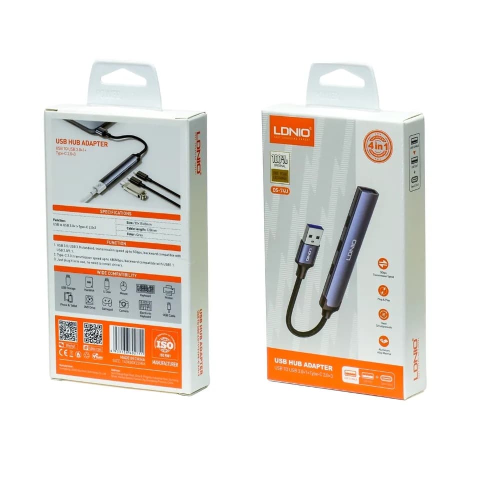 هاب USB 2.0 الدینیو LDNIO مدل DS-74U — تصویر ۹