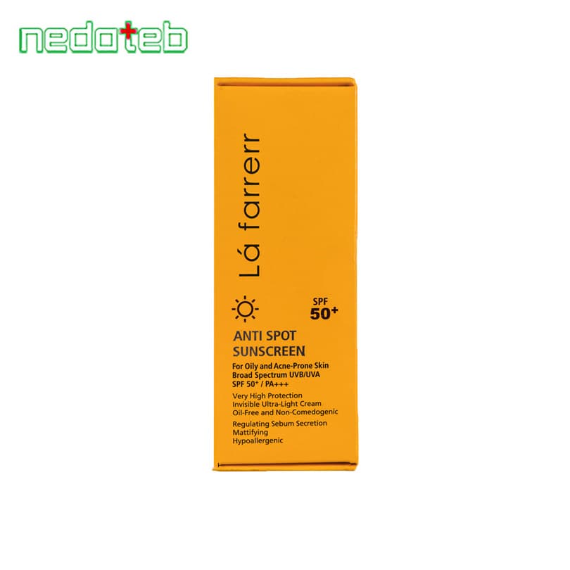 کرم ضدآفتاب ضدلک بی رنگ لافارر با SPF50 حجم 40ml