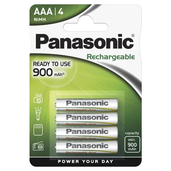 باتری نیم قلمی شارژی پاناسونیک 900 mAh بسته 4 عددی