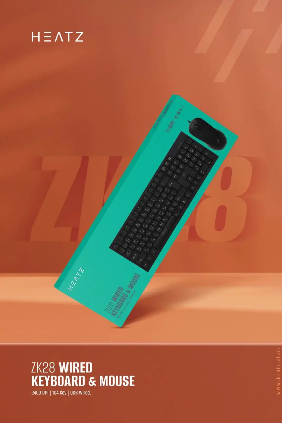 کیبورد و موس سیمی هیتز مدل HEATZ ZK28