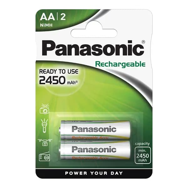 باتری قلمی شارژی پاناسونیک 2450mAh بسته 2 عددی