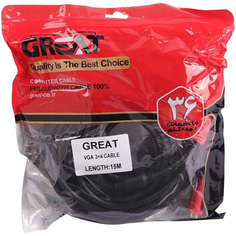 کابل متراژ کامل GREAT VGA 3+4 IF-15M — تصویر ۴