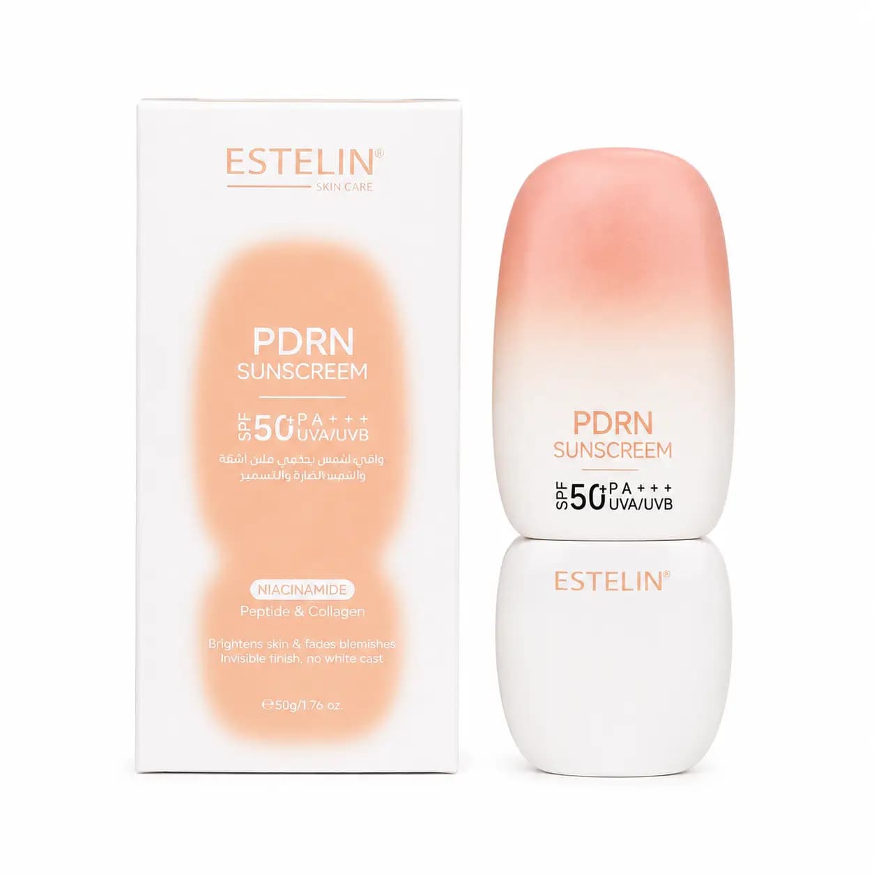 ضد آفتاب بی‌رنگ استلین PDRN SPF50 با نیاسینامید و پپتاید ۵۰ گرم