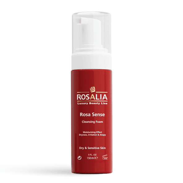 فوم پاک کننده پوست خشک رزالیا مدل rosa sense حجم 150 میلی لیتر — تصویر ۲