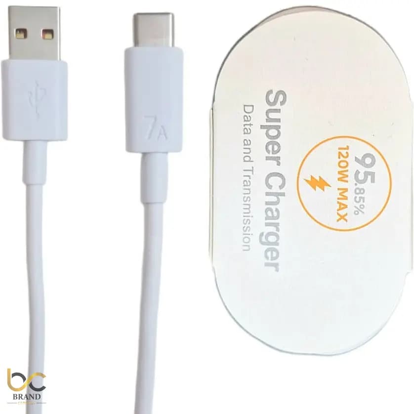 کابل 120 وات شیائومی 6A/7A اصلی 100% (اعشار زن)