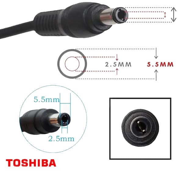 شارژر لپ تاپ Toshiba Satellite L800 / L830 / L835 / L850 — تصویر ۴