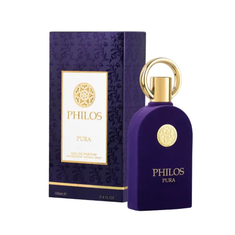 ادکلن فیلوس سنترو (PHILOS CENTRO) ادو پرفیوم عطر یونیسکس با بطری مخملی بنفش و جعبه مشکی حجم 100 میل — تصویر ۹
